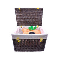 picnic wicker basket storage boxes with lid