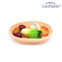 B0-1022  Factory wholesale washable plastic rattan oval bread basket for bakery or home storage
