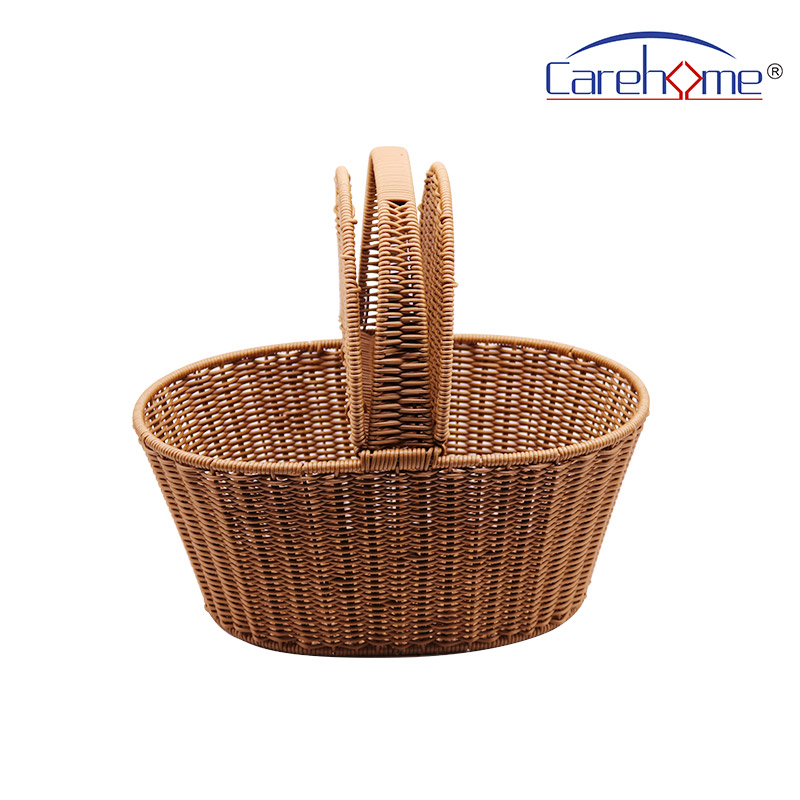 BOt-1021 Hand weaved graceful GN plastic Rattan bread basket for picnic