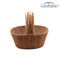 BOt-1021 Hand weaved graceful GN plastic Rattan bread basket for picnic