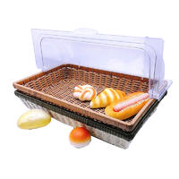 Hand made pp wicker rattan basket melamine plates bakery tray