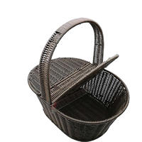 TOt-1023 CAREHOME hand made black pp rattan basket for picnic party