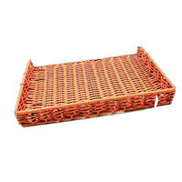 BM-0111 hand weaving flat pp rattan basket for  bakery
