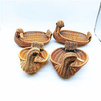 Factory hot-selling hand woven animal shape rattan PP storage basket