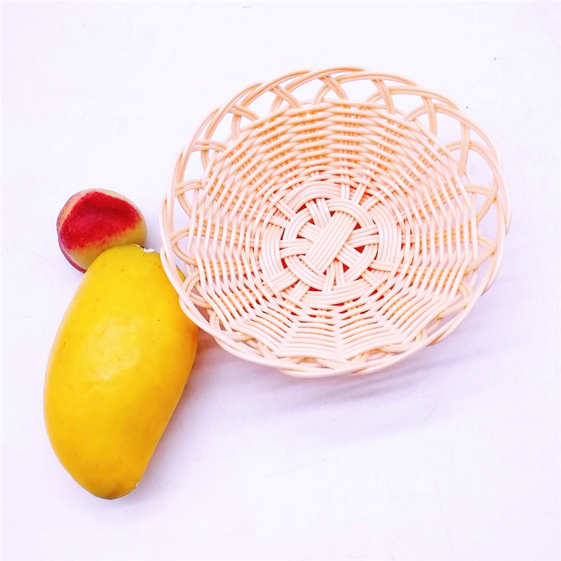 Cheap flower shape pp rattan basket hollow snack tray