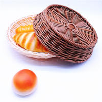 Hot selling handicraft round pp wicker bread basket for bakery