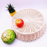 Big round hand weaving pp wicker basket for fruit and bread