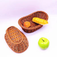 Washable dumpling shape hand woven poly wicker basket for food storage