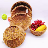 More size round pp rattan bowl shape basket for vegetables and bread