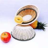 Popular dessert tray colorful oval poly bamboo basket