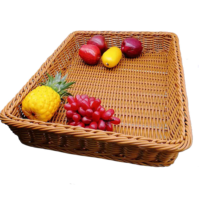 Manufacture Wholesale High quality rectangle pp wicker basket tray