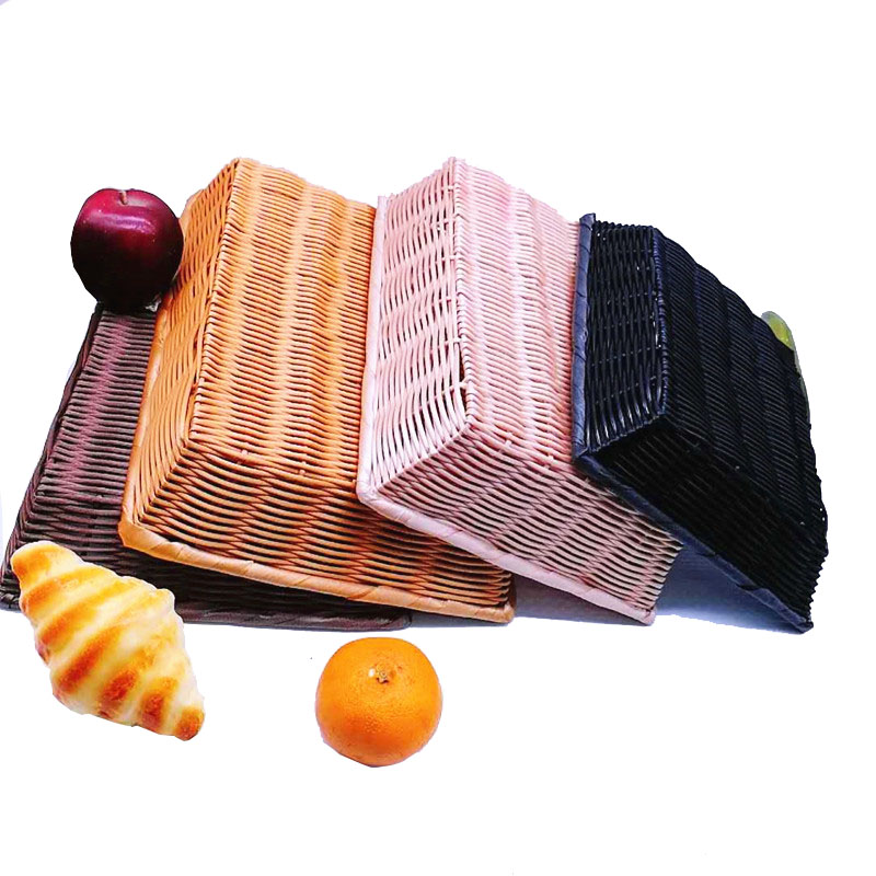 Classical washable hollow pp wicker basket for fruit and vegetables