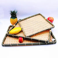 Top-level rectangle weave plastic storage PP bamboo baskets