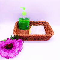 Bathroom washable and durable pp wicker cleaning basket multifunction rattan tray