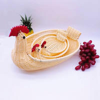Newest animal shape basket , chicken shape plastic rattan egg basket ,wicker chock basket