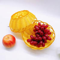 Wholesale Handcraft Round Shape PP Weaving Fruit Flower Bread Wicker Basket
