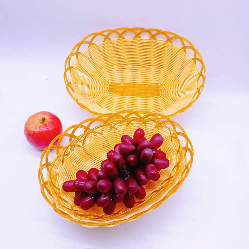 Wholesale Flower Shape Plastic PP Rattan Woven Fruit basket