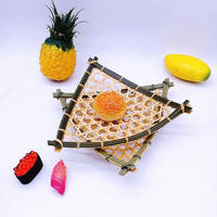 PP Bamboo Bread Basket Storage Display Trays Triangle Fruit Basket