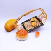 Microwave Safety PP Hollow Bamboo Food Storage Basket