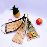 Vintage Wholesale Handmade Woven PP Bamboo Boat Basket Tray For Food Storage