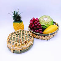 Custom Food Grade Eco-friendly Plastic Hollow Bamboo Fruit Bowl