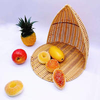 Washable boat shaped large pp wicker willow basket bakery tray for food storage