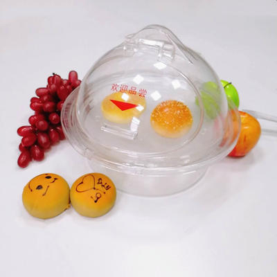 FDA acrylic food display basket foretaste plate with pc cover