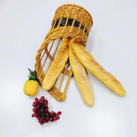 Hand weaving pp rattan bread basket with metal frame for Baguette
