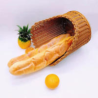 Supermarket bread store using nontoxic decorating french bread baking poly wicker basket