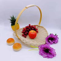 Decorative cheap poly wicker storage basket with handles