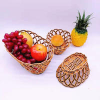 China pp basket supplier cheap hollow poly wicker basket with metal wire inside for food storage