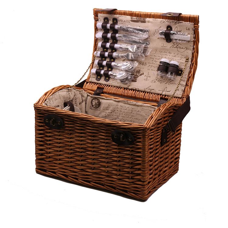 Carehome single shoulder picnic bag wicker storage hamper