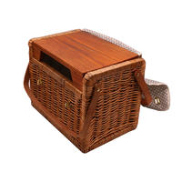 Square wicker rattan woven dim sum picnic storage hamper basket