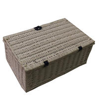Handwoven White Clothes Hamper Wicker Basket With Handle