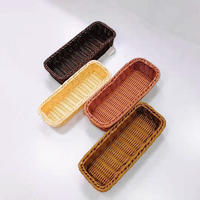 Handicraft pp rattan cutlery basket for knives and forks