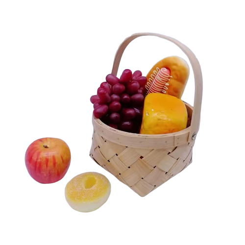 Hot Selling new creative design wood chip basket with handle