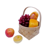 Hot Selling new creative design wood chip basket with handle