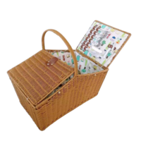 Graceful washable PP rattan picnic basket
