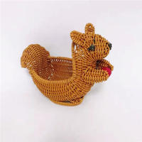 The squirrel shape pp wicker craft basket