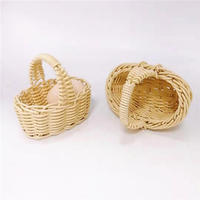 Mini hand woven pp rattan basket with handle